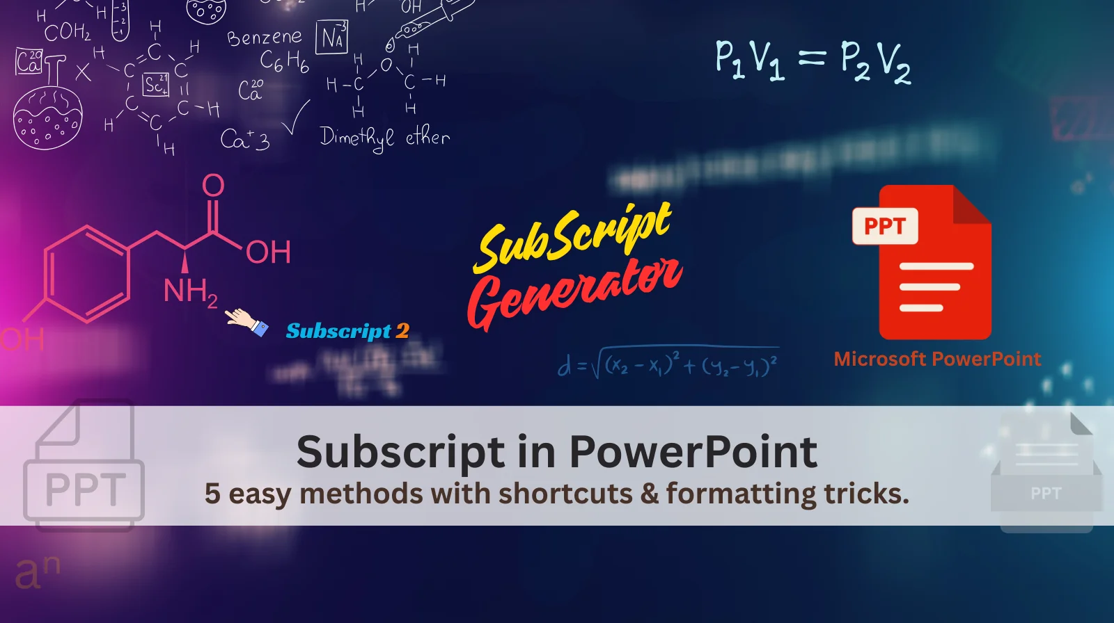 5 Simple Methods for Subscript in PowerPoint including subscript generator